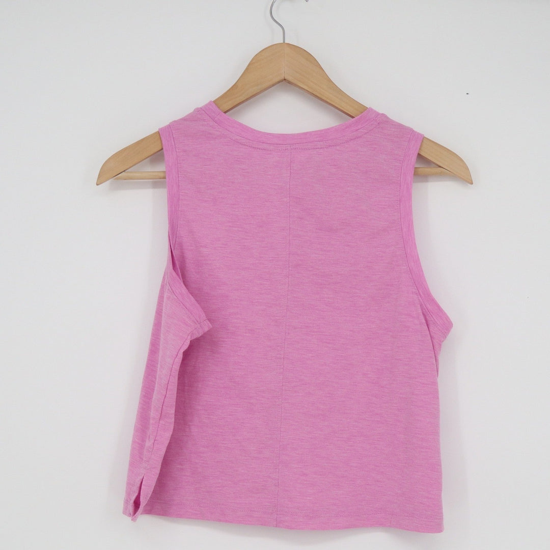 All In Motion Womens Pink Heathered Cropped Muscle Tank Top Small Activewear