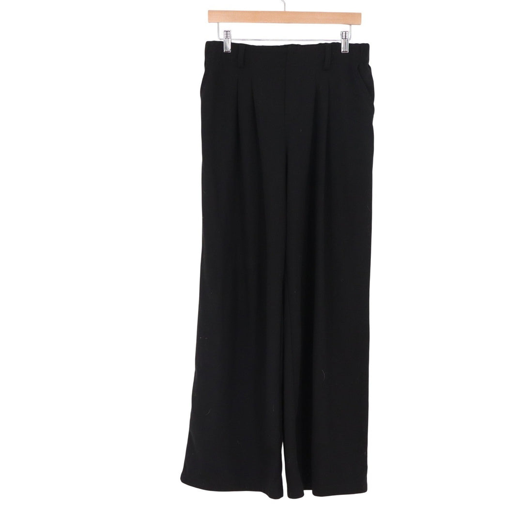 Halara Womens Black Wide Leg Pleated Trousers High Waist Tall Size L