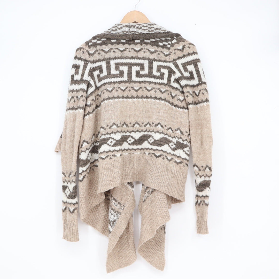 Abercrombie & Fitch Southwestern Geometric Open Front Waterfall Cardigan XS/S