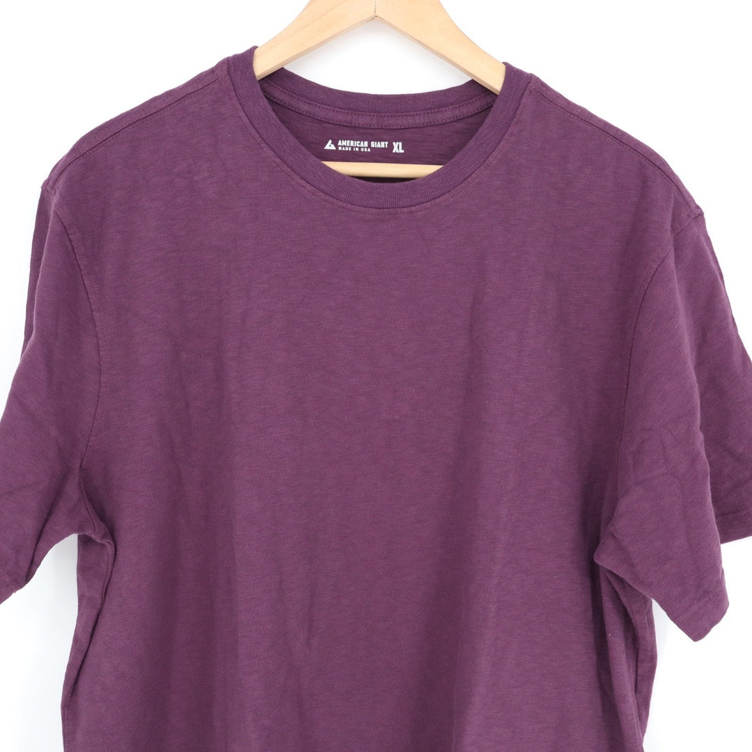 American Giant Premium Slub T-Shirt Men XL Purple Cotton Short Sleeve Crew Neck