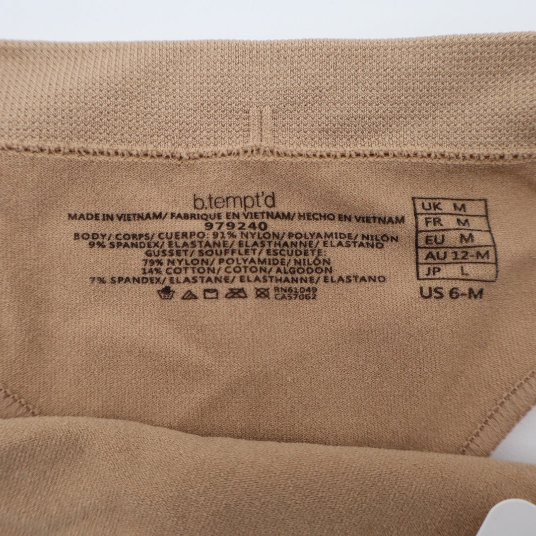 B.tempt'd by Wacoal Comfort Intended Thong Underwear Womens Medium Beige Stretch
