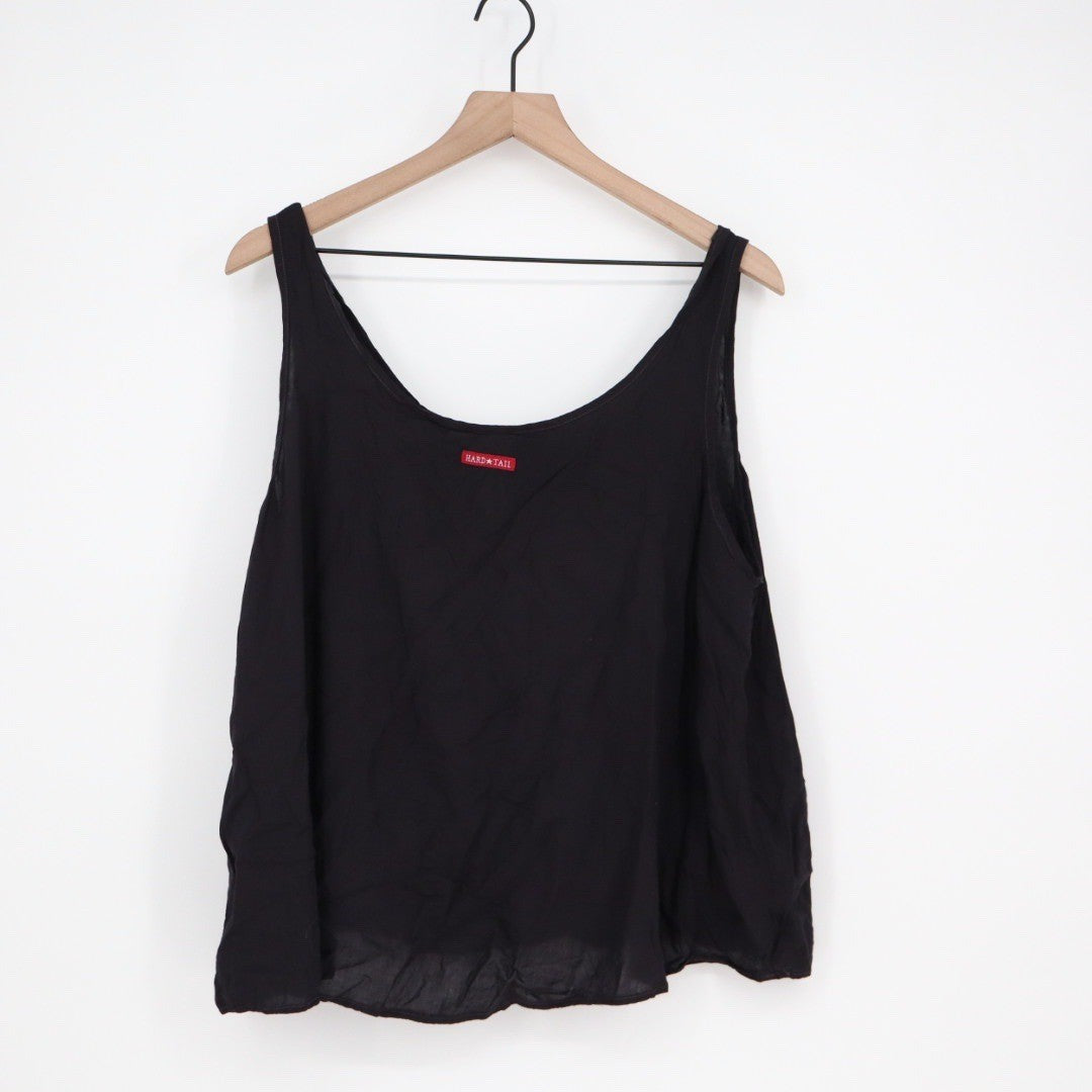 HARD TAIL Forever Black Scoop Neck Tank Top Size L Made in USA