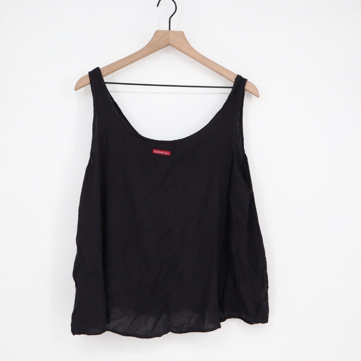 HARD TAIL Forever Black Scoop Neck Tank Top Size L Made in USA