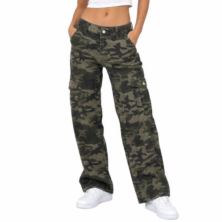 SHEIN Cargo Pants Women XS Petite Green Camo Utility Excellent