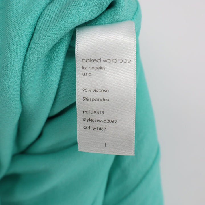 Naked Wardrobe Mint Green One Shoulder Asymmetrical Mini Bodycon Dress L