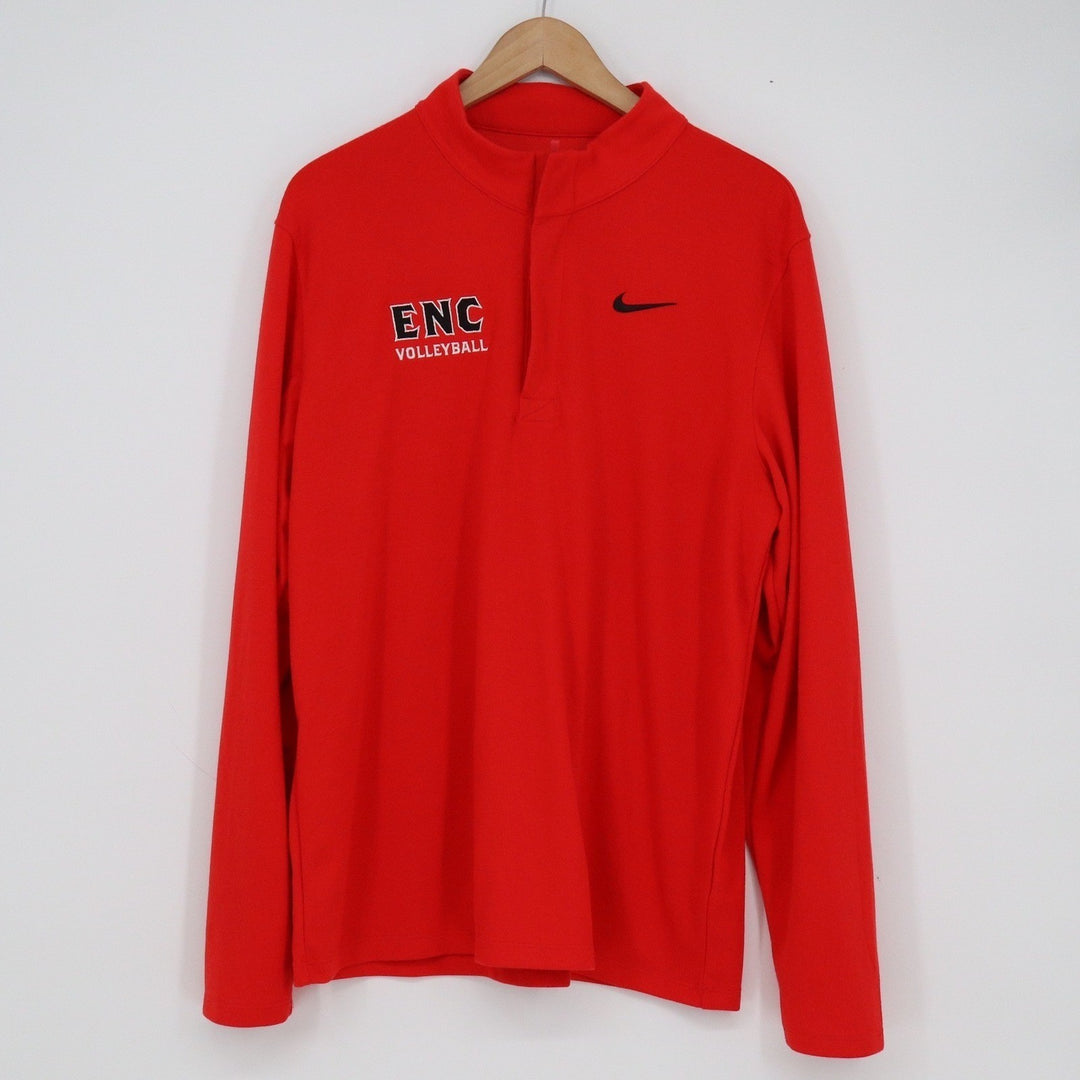 Nike Dri-FIT Mens Large Red ENC Volleyball Quarter Zip Pullover Shirt