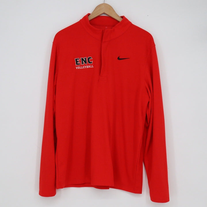 Nike Dri-FIT Mens Large Red ENC Volleyball Quarter Zip Pullover Shirt
