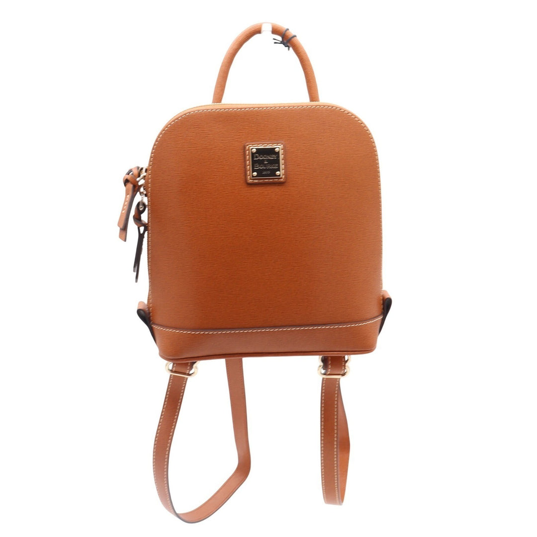 Dooney & Bourke Small Zip Pod Backpack Natural Saffiano Leather