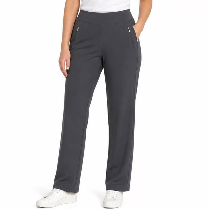 Athleta Fairway Golf Pant Black Straight Leg Zip Pockets Size 8