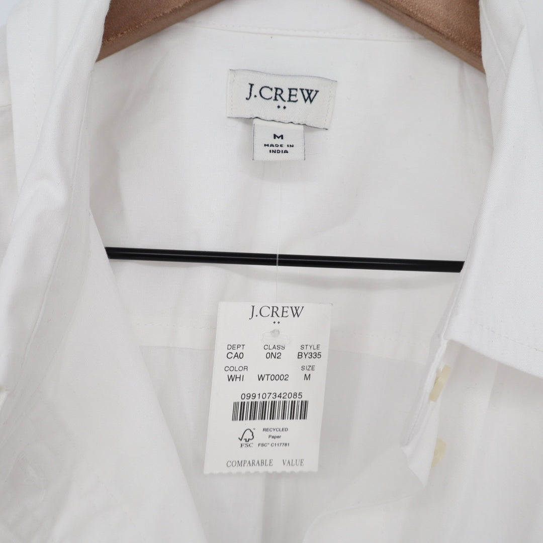 J.Crew Womens White Puff Short Sleeve Button Down Shirt Size M NEW