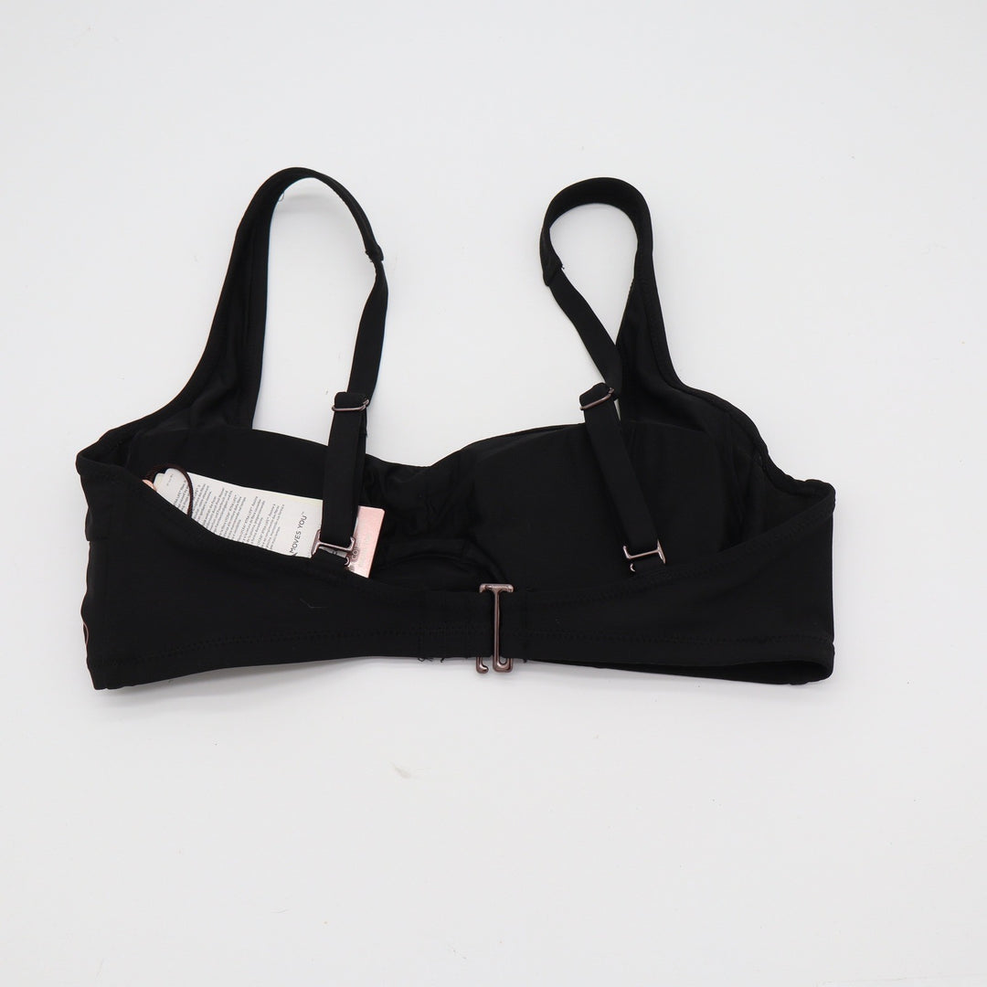 CALIA Bikini Top Womens M Square Neck Bikini Top Pure Black Underwire NEW