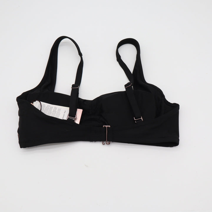 CALIA Bikini Top Womens M Square Neck Bikini Top Pure Black Underwire NEW