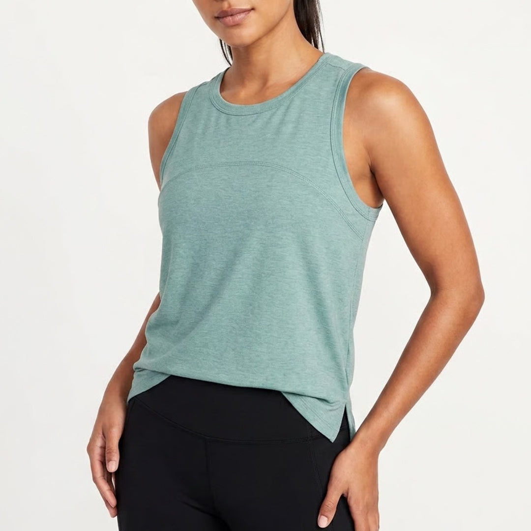 Old Navy Active Cloud 94 Soft Go-Dry Tank Top Mens XL Tall Teal Green Heathered