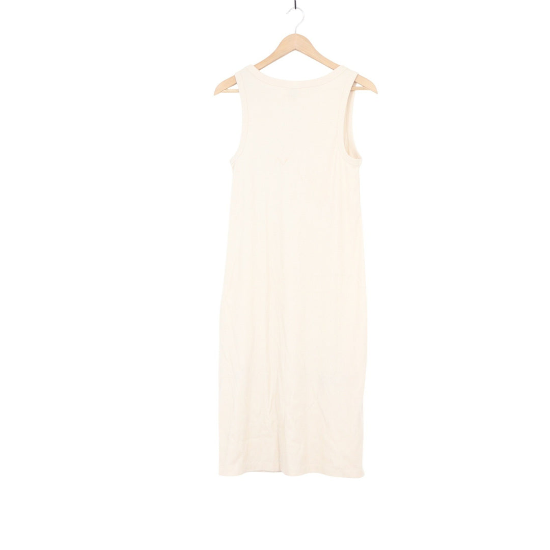 Universal Thread Womens Ribbed Tank Midi Dress Cream Off-White Size L