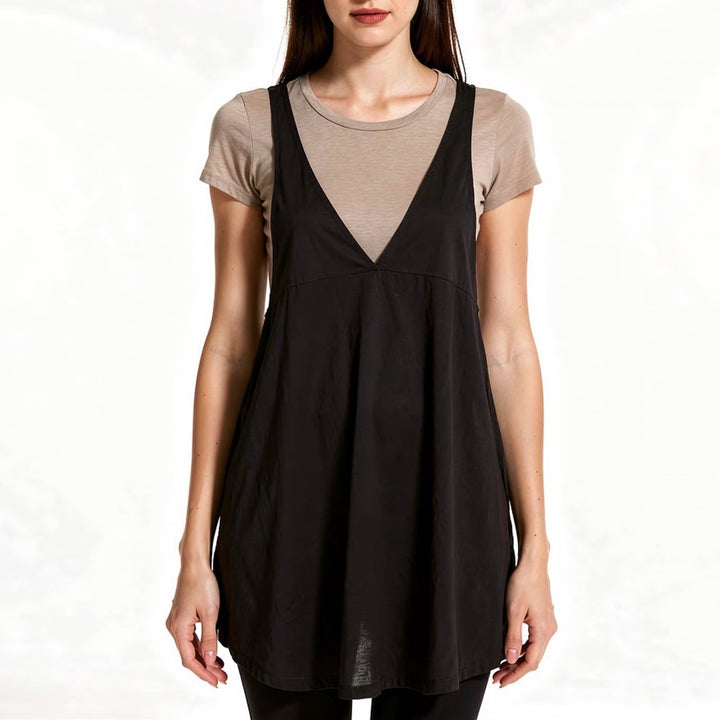 Silence + Noise Tank Top Women Medium Black Criss Cross Back Sleeveless Pullover