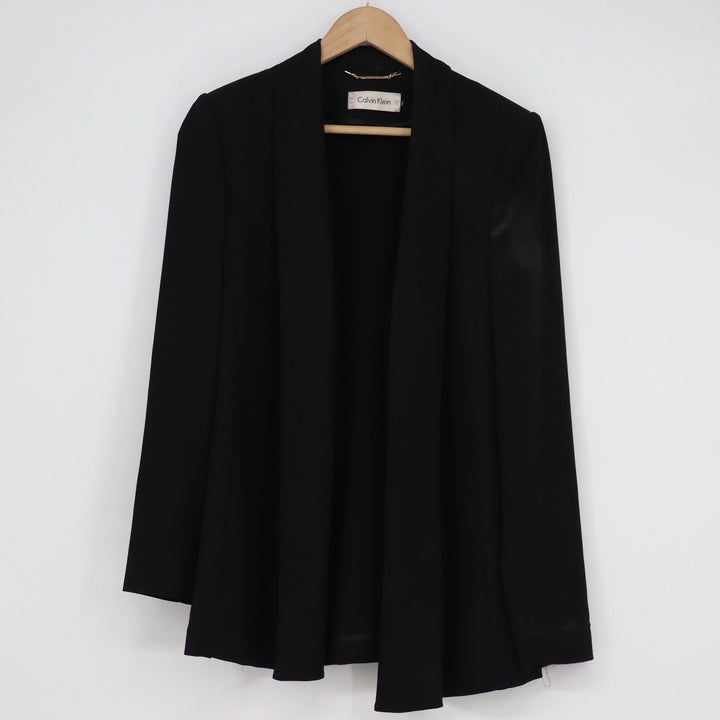 Calvin Klein Womens Black Open Front Shawl Collar Blazer Jacket 6P