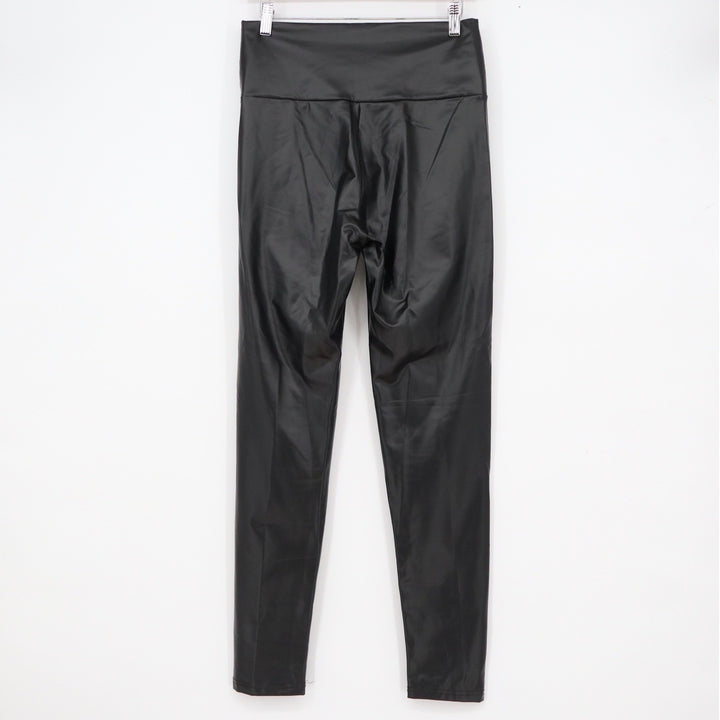 Black Faux Leather High Waisted Leggings Liquid Look Shiny Pants Large