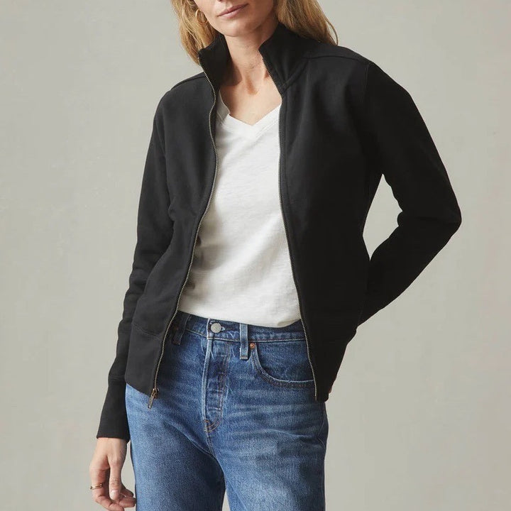 American Giant Women's Moto Full Zip Black Jacket Size XL Made In USA
