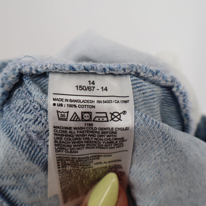 Old Navy Girls Size 14 High Rise Butterfly Embroidered Denim Shorts Light Wash