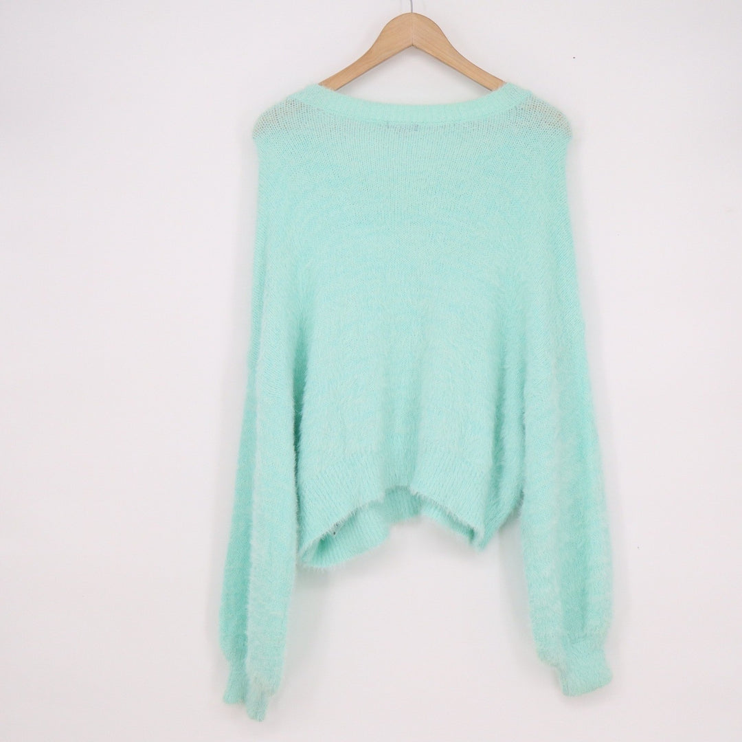 Wild Fable Mint Green Eyelash Fuzzy Knit Pullover Sweater XXL