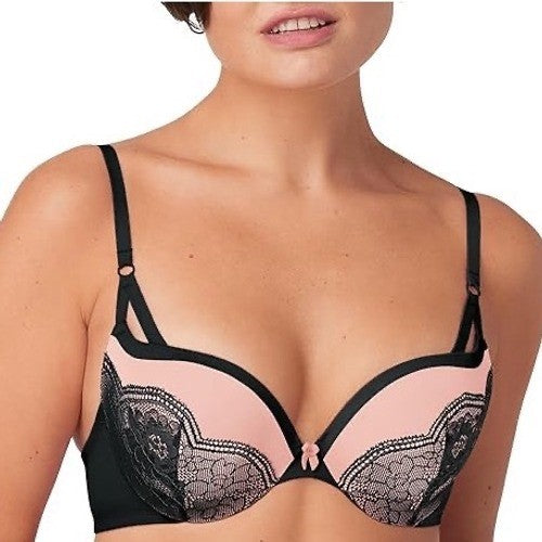 Maidenform Push-Up Bra Womens 38D Blush Stretch Lace Detail Underwire Padded