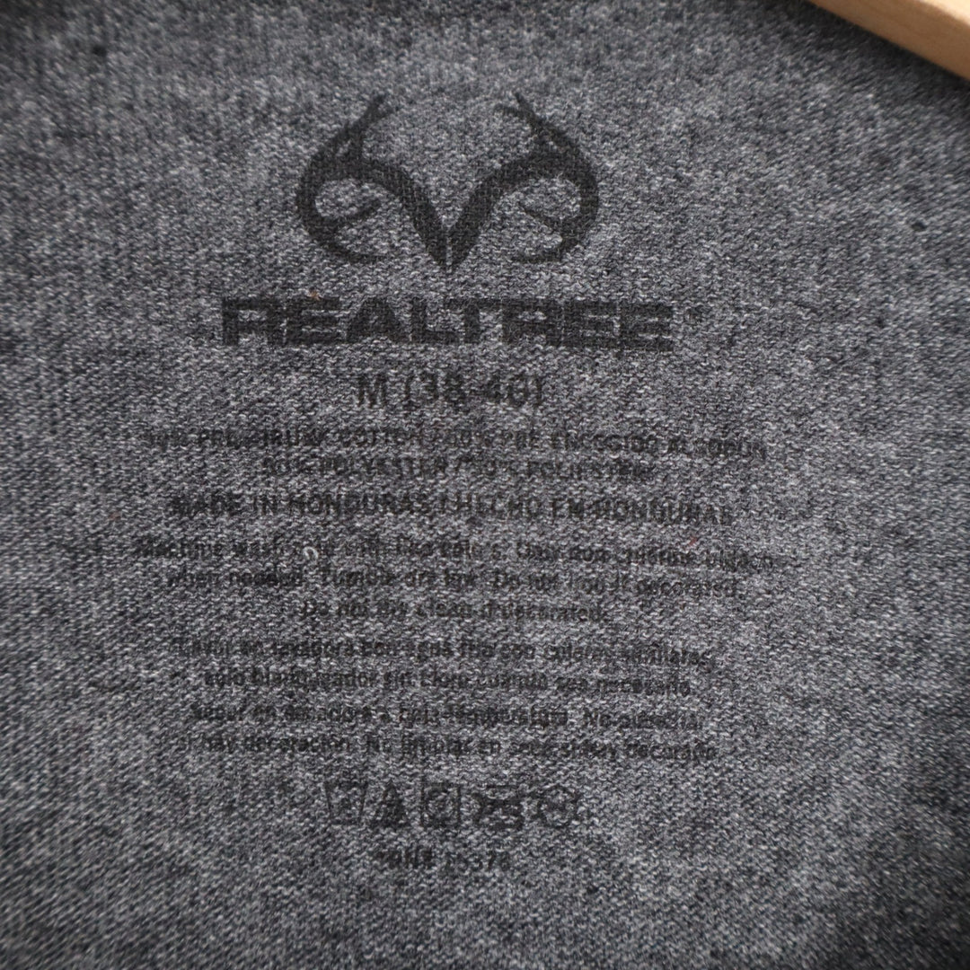Realtree Mens Graphic Logo T-Shirt Heather Charcoal Gray Short Sleeve Size M
