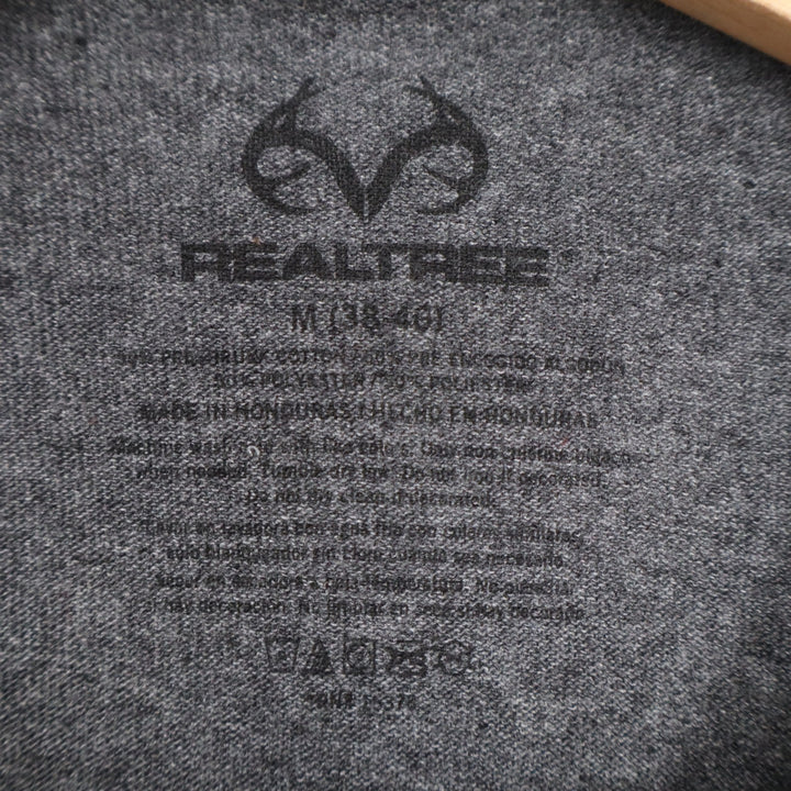 Realtree Mens Graphic Logo T-Shirt Heather Charcoal Gray Short Sleeve Size M