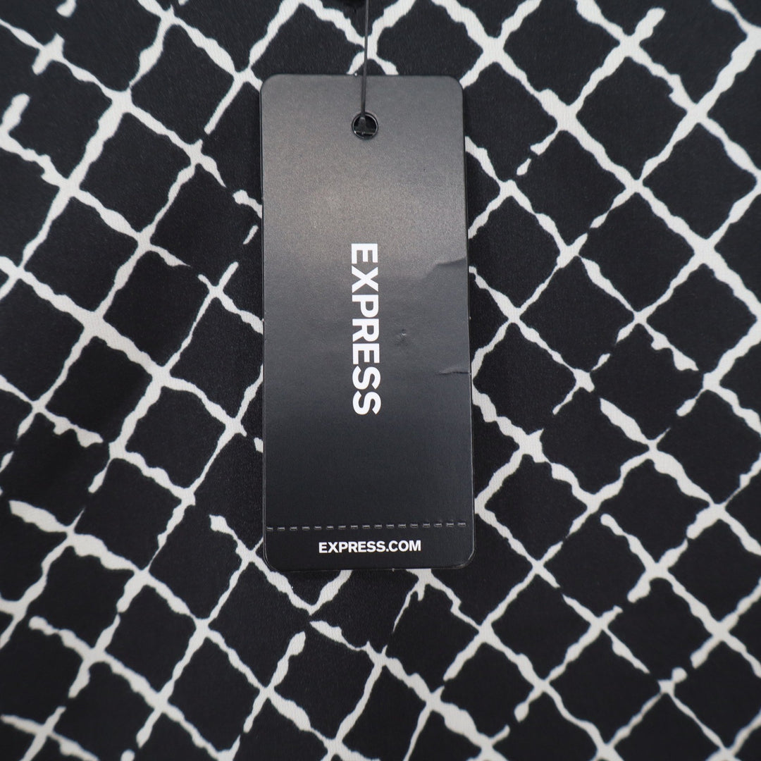 Express Womens Black White Grid V-Neck Camisole Conscious Edit Small