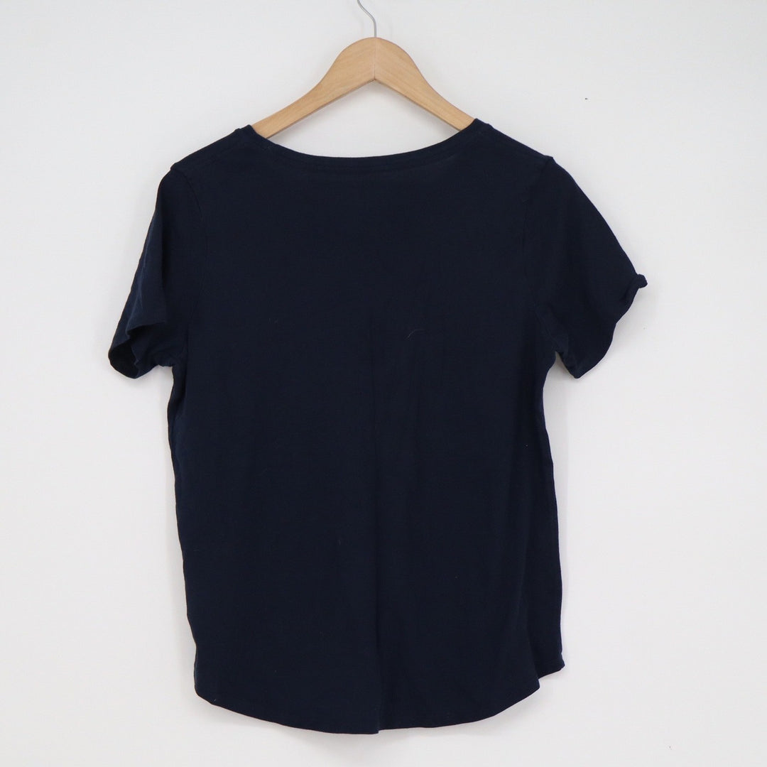 Old Navy Everywear Womens Navy Blue American Flag Peace Sign Graphic Tee