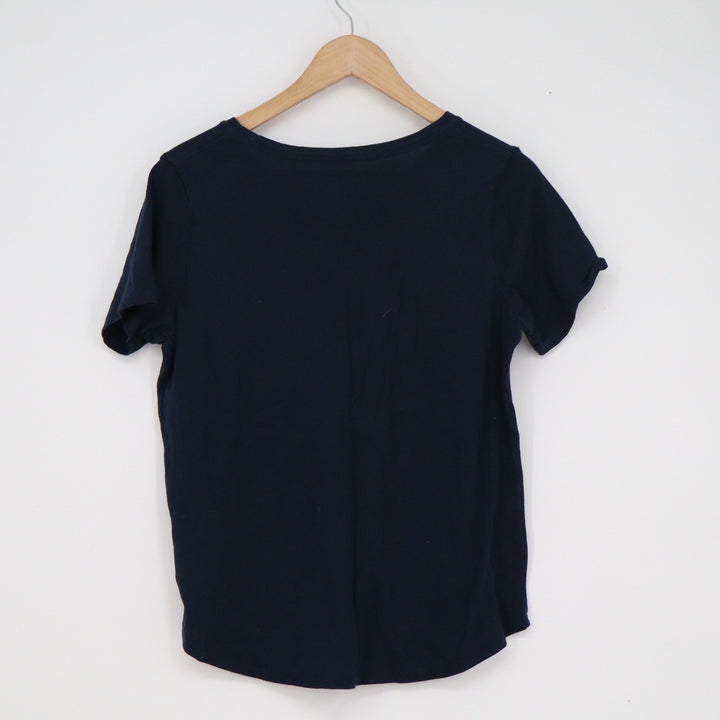 Old Navy Everywear Womens Navy Blue American Flag Peace Sign Graphic Tee