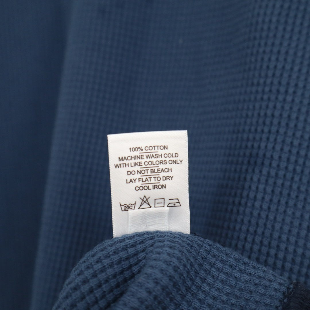 American Giant Colorblock Summit T-Shirt Mens 2XL Blue Waffle Knit Crew Neck