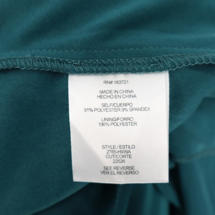 Seni & Cade Satin Scarf Midi Dress Women XL Teal Square Neck Side Zip Sleeveless