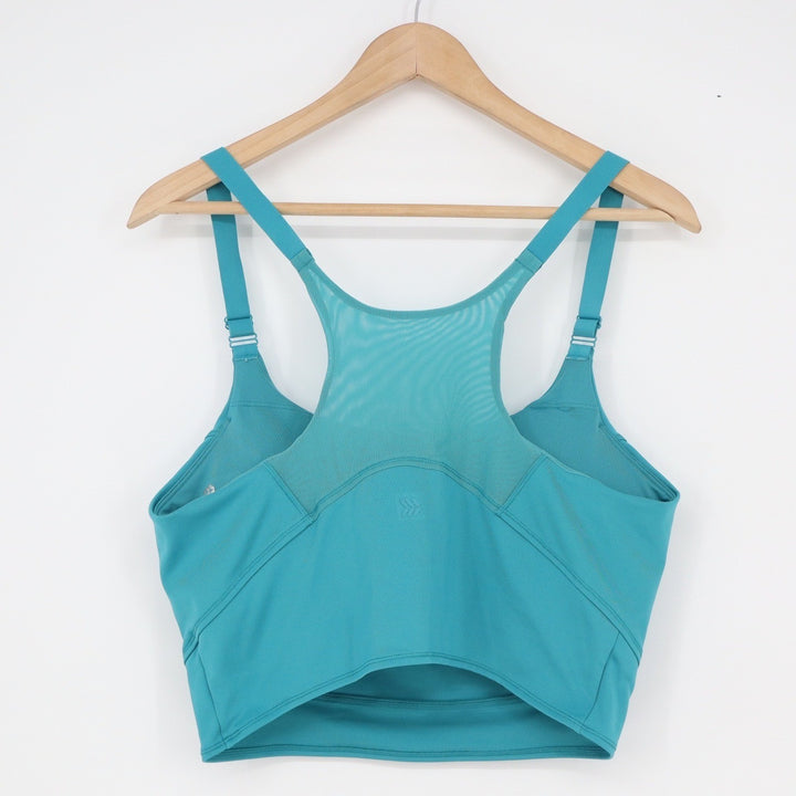 All In Motion Teal Blue Longline Racerback Sports Bra Plus Size 1X Adjustable