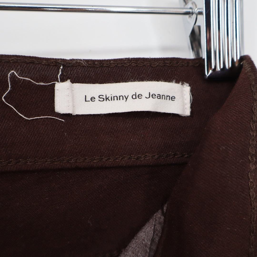 FRAME Jeans Womens 26 Le Skinny de Jeanne Mahogany Brown Coated Waxed Excellent