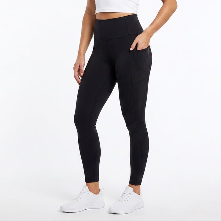 Fabletics Capri Leggings Women Medium Black Stretch Pockets High Rise Skinny Leg