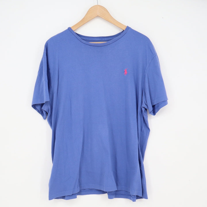 Polo Ralph Lauren T-Shirt Mens XL Classic Fit Blue Pink Pony Logo Excellent