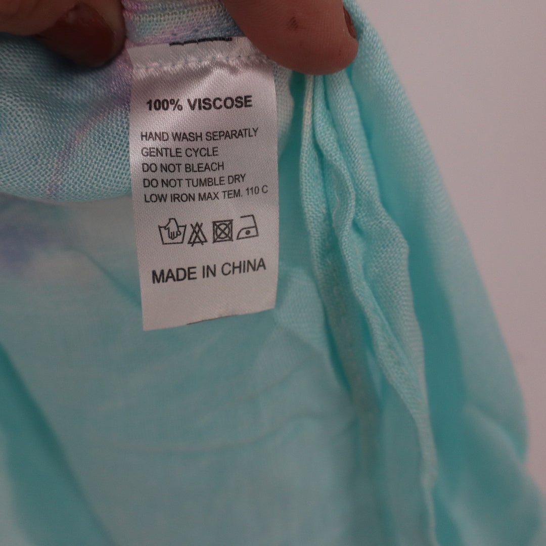 Top It Off Colette Kimono Mint Tie Dye Viscose Open Front Wrap OS
