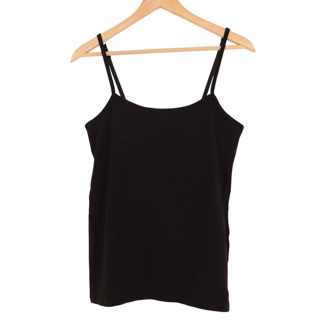 Charter Club Intimates Cami Top Womens M Black Cotton Stretch Spaghetti Strap