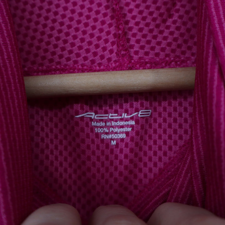 Active8 Womens Funnel Neck Performance Top Pink Long Sleeve Thumbholes Size M