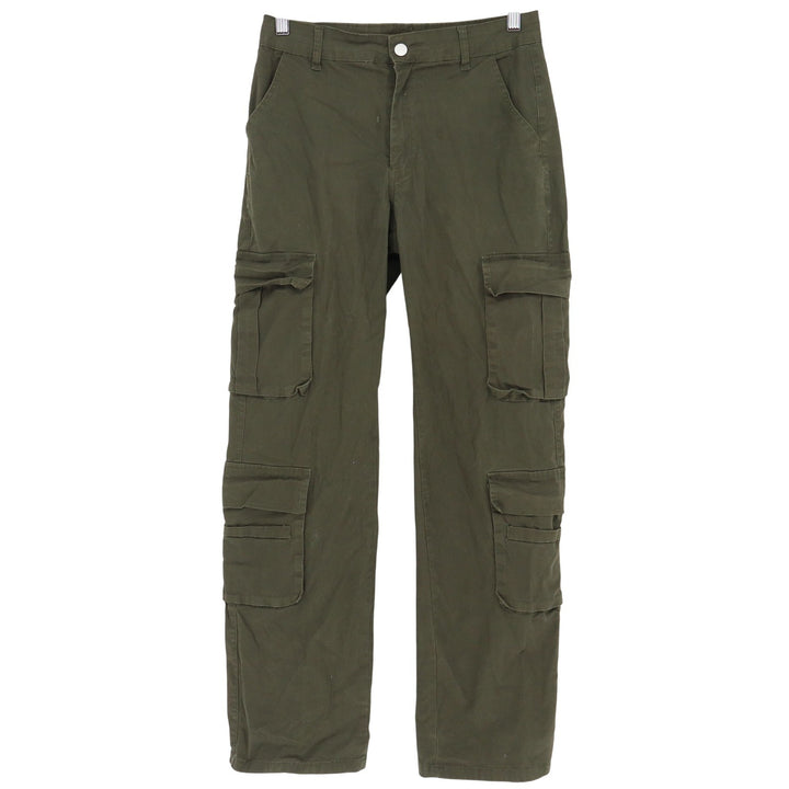 Nvfelix Mens Green Cargo Pants Utility Streetwear Size M Olive Straight Leg