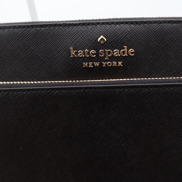 Kate Spade Staci Medium Wristlet Black Saffiano Leather Gold Hardware