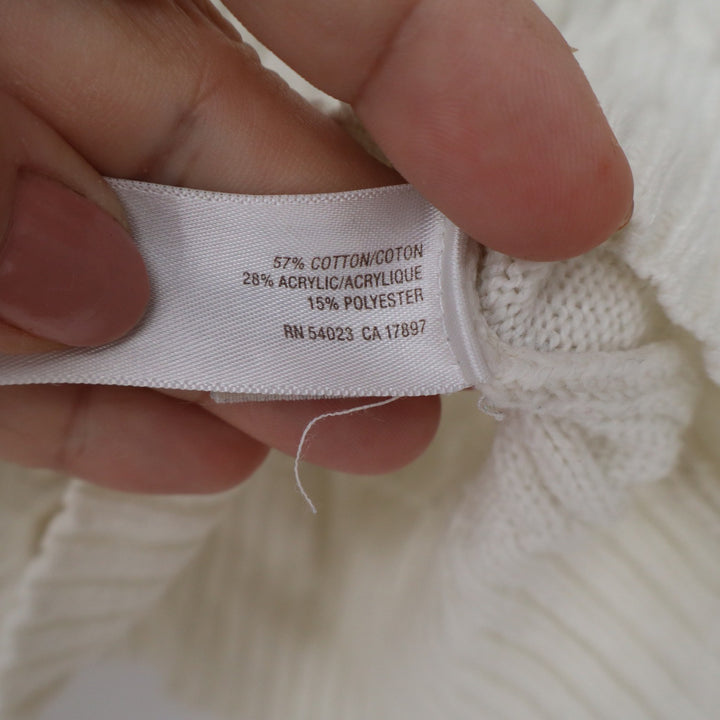 Old Navy Mens Cream White Cable Knit Button Front Cardigan Sweater Medium