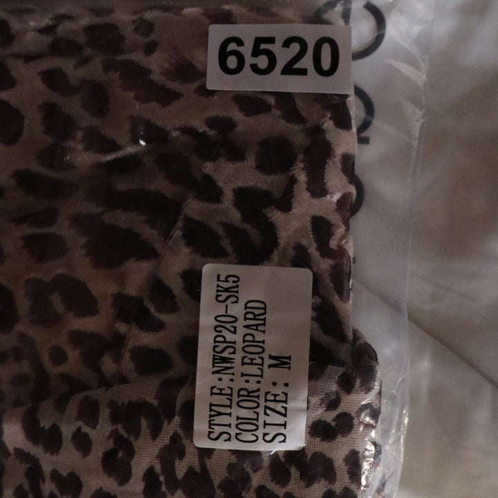 Naked Wardrobe Leopard Print Draped Ruffle Mini Skirt Brown Tan Size M