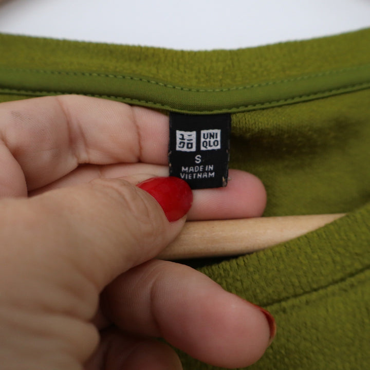 Uniqlo Heattech Long Sleeve Crew Neck Thermal Top Olive Green Small