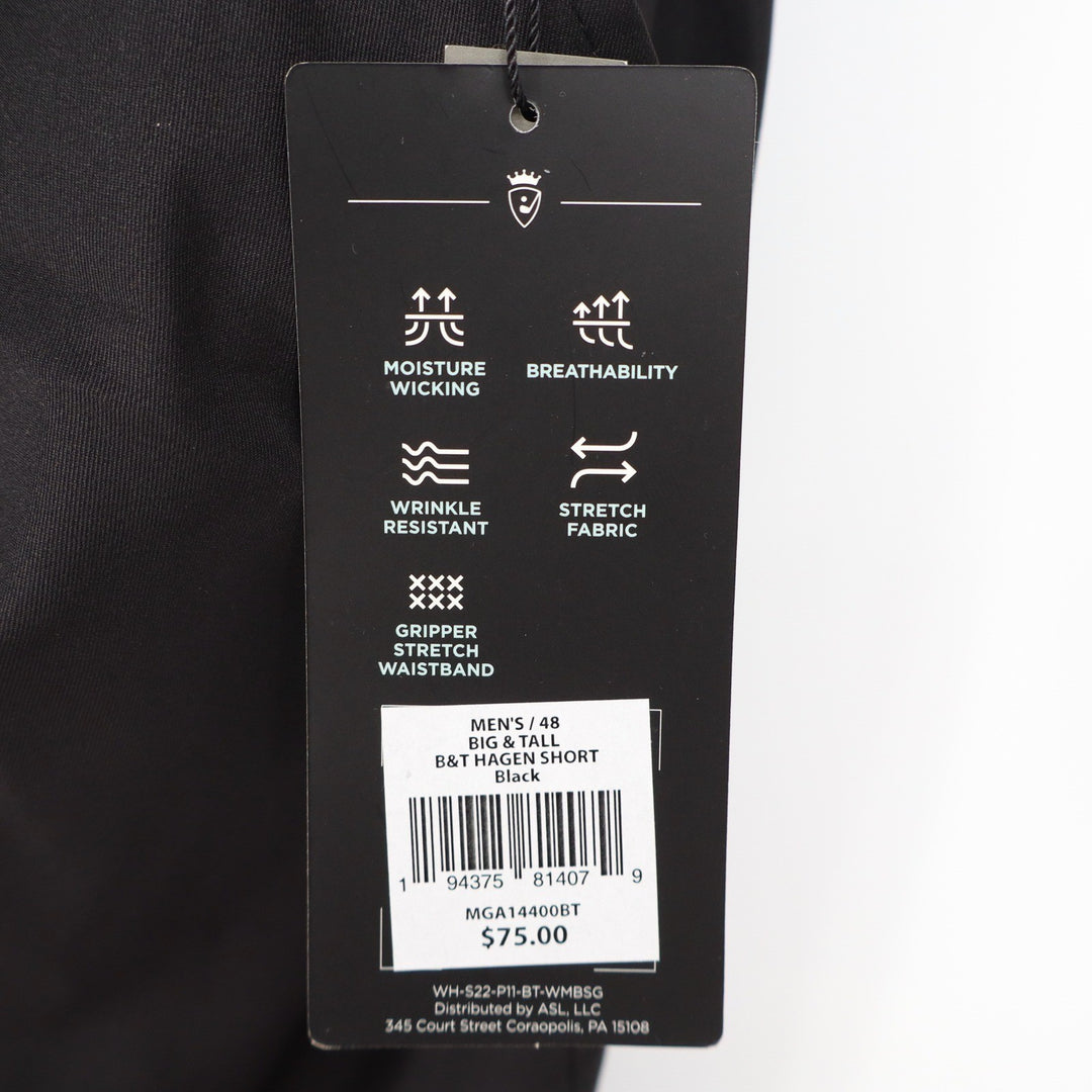 Walter Hagen Mens 48 Black Perfect 11 Golf Shorts Big & Tall