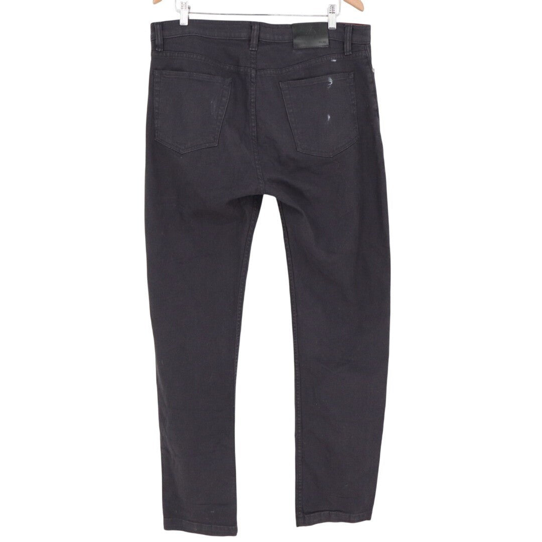 American Giant Roughneck Jeans Mens 36x34 Black Canvas Cotton Stretch Skinny Leg