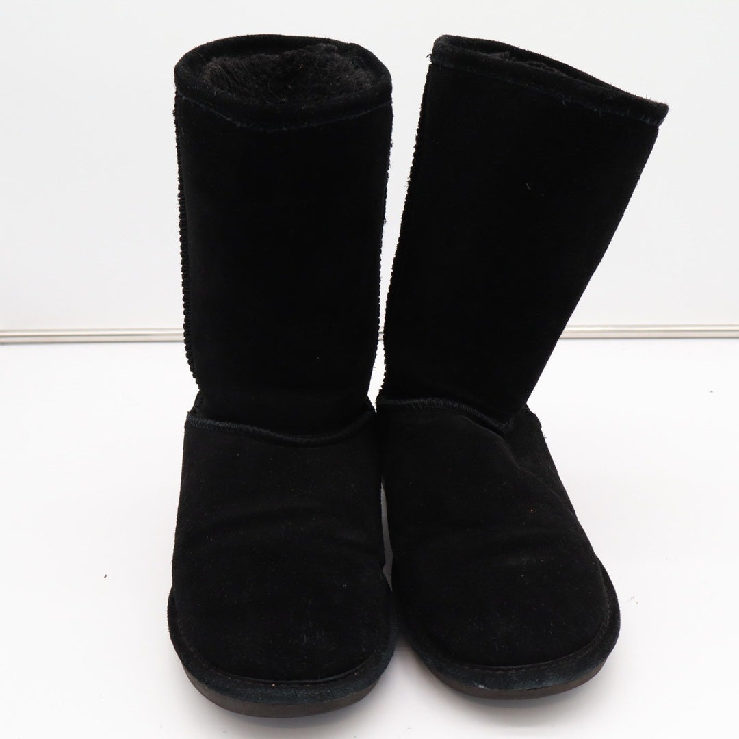 Bearpaw Bootie Womens US 10 Black Suede Fleece Lined Round Toe Mid Calf Boots