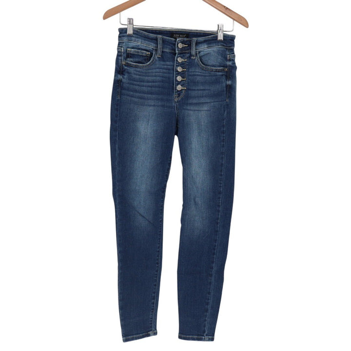 Judy Blue Los Angeles High Rise Skinny Jeans Button Fly Medium Wash Size 3 26
