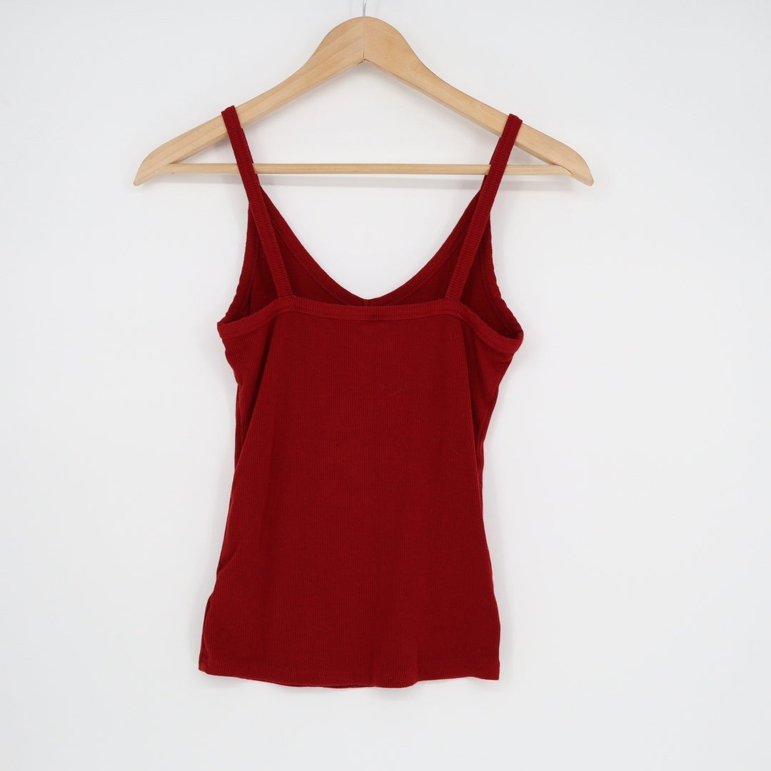 Unbranded Red Ribbed V-Neck Spaghetti Strap Camisole Top Style 970 Mens S