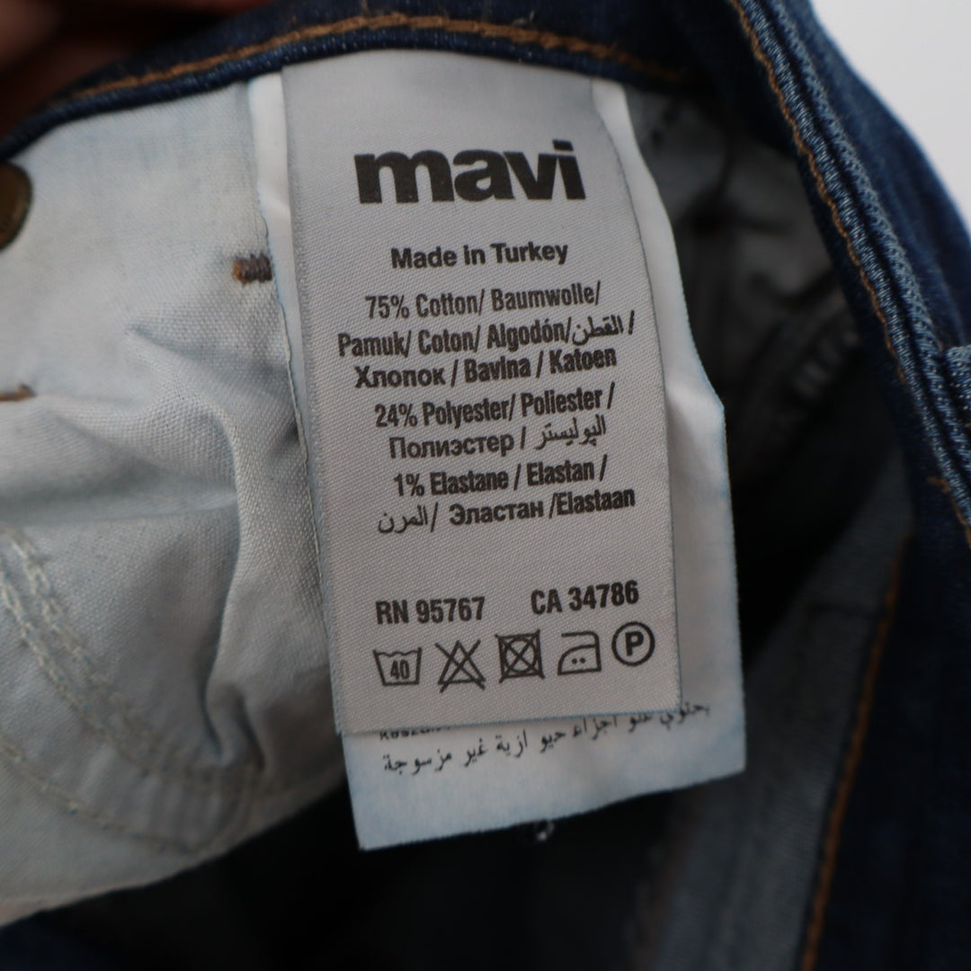 Mavi Jeans Womens W32 Blue Denim Cotton Stretch 5-Pockets Mid Rise Skinny Leg